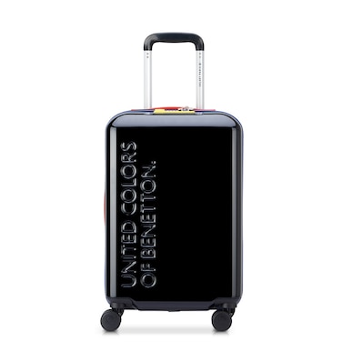 United Colors of Benetton Double Wheel Luggage Cabin Trolley Suitcase 55cm Noir