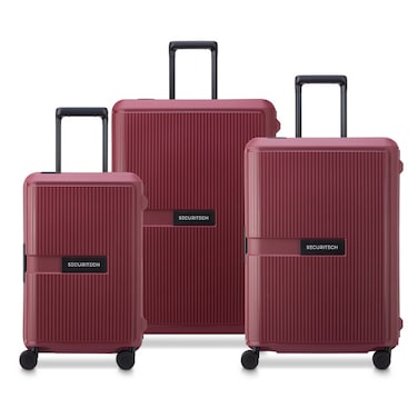 Securitech Stone by Delsey Hardcase Double wheel trolley 3pcs set (L+M+S) 55/70/82cm Burgundy