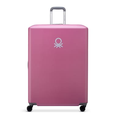United Colors of Benetton Hardside 4-Double Wheel Luggage Trolley Suitcase 70cm Rose