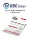 The innovative OBC toner cartridge is compatible with HP 125A Cyan and Canon CRG116C, ensuring high-quality, professional printing. It can print up to 1,400 pages.
