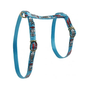 رباط تحكم نايلون بطبعة سمك للقطط من زولوكس، فيروزي، 10 ملم