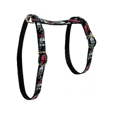 رباط تحكم نايلون بطبعة سمك للقطط من زولكس، أسود، 10 ملم