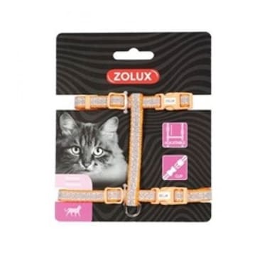 رباط تحكم نايلون لامع عادي للقطط من زولكس، برتقالي