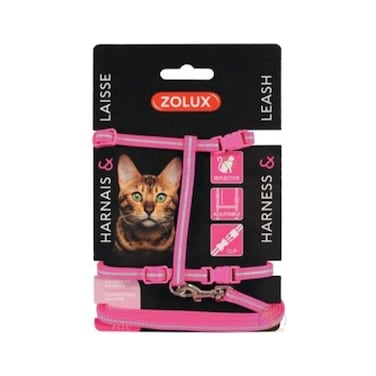 صدرية مع رباط تحكم للقطط من زولكس، 120 سم، وردي