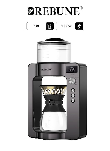 ريبون الة تقطير قهوة ارابيكا 1 لتر، 1500 واط سلفر RE-6-027