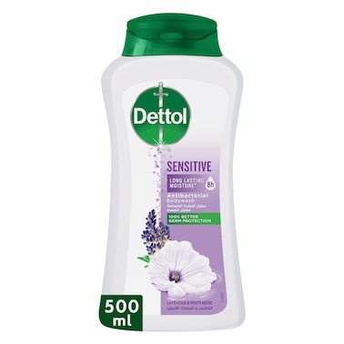 Dettol Sensitive Shower Gel &amp; Body Wash, Lavender &amp; White Musk Scent, 500ml
