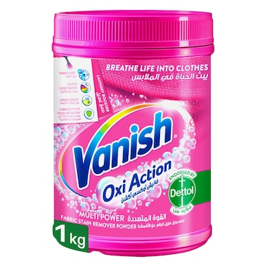 Vanish Oxi Action Fabric Stain Remover Powder 1kg - Coloured &amp; White Clothes