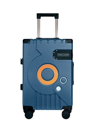 SpinDisc Blue 20-Inch Cabin Luggage with Spinner Wheels and Self-Rebound Handle