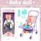 kikibebe 18 inch fat boy + purple stroller + bottle + dinner plate