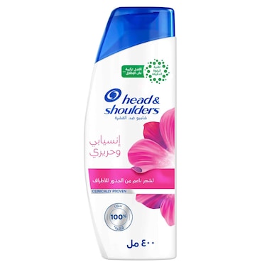 Head &amp; Shoulders Smooth &amp; Silky Anti Dandruff Shampoo, Smooth Hair From Root To Tip, 400 ml