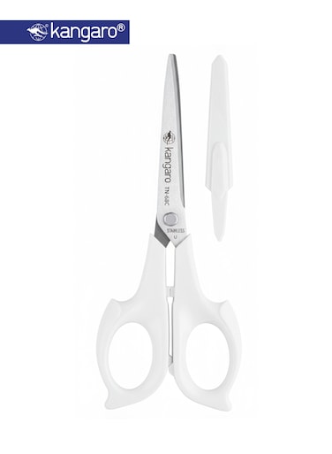 Stainless Steel Office Scissors 169mm with 3D Handle &amp; Safety Cap