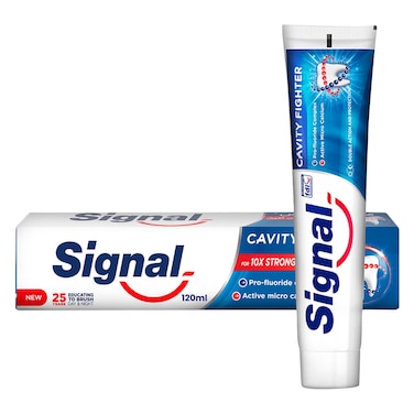 معجون سيجنال للأسنان، بالفلورايد،  مكافح التسوس، لأسنان10 مرات أقوى، 120 مل