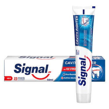 Signal Fluoride Toothpaste  Cavity Fighter for 10x stronger teeth 50ml