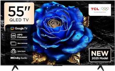 TCL Television 55 Inch Smart TV 4K QLED Colorful Quantum Crystal HDR 10+ Gaming Google TV, Dolby Vision Atmos, DTS Virtual X, MEMC, Voice Control, Game Master with Slim Design-55P71K (2025 Model)
