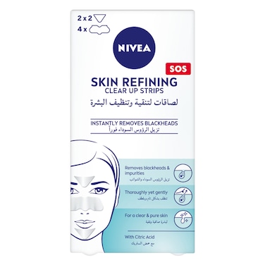 NIVEA Face Strips Unclog Pores Instantly, Skin Refining Clear-Up, Citrid Acid, 6 strips