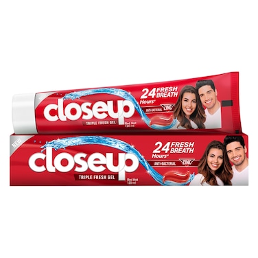 Closeup Triple Fresh Gel Toothpaste, Red Hot, 120ml