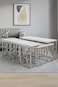 1+6 Marble Serving Table Set - Silver