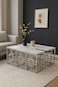 1+6 Marble Serving Table Set - Silver