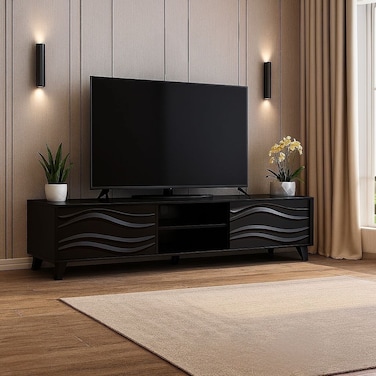 وحدة تلفزيون - ١٨٠ × ٤٠ × ٤٥ سم - أسود