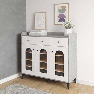 خزانة أحذية متعددة الاستخدامات ١٠٠×٣٥×٩٥ - رمادي