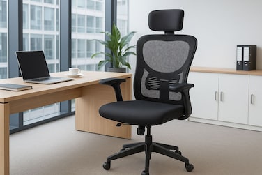 كرسي مكتب دوار - أسود