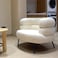 Single chair (white boucl&eacute; fabric)