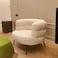 Single chair (white boucl&eacute; fabric)