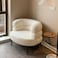 Single chair (white boucl&eacute; fabric)