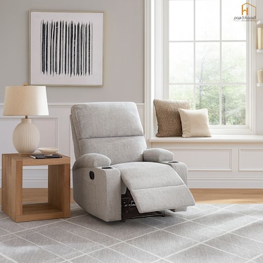 Swivel Rocking Recliner Chair - Light Brown