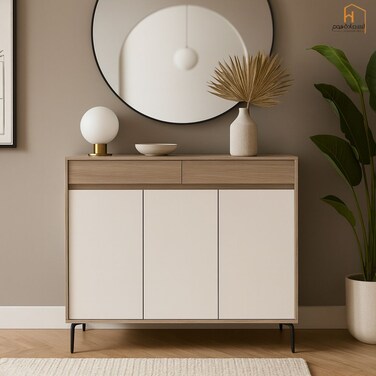 دولاب أحذية متعدد الأغراض 100×32×95- بني و رمادى