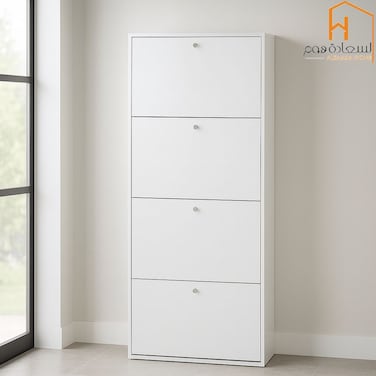 دولاب أحذية متعدد الأغراض 158×25×62- ابيض