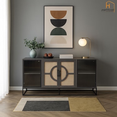 Multipurpose Buffet Cabinet - 40X90X200 cm - Gray