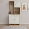Multipurpose Wardrobe 80x32x200 - White and Beige