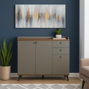 Multi-purpose shoe cabinet 120x34x98 - Gray