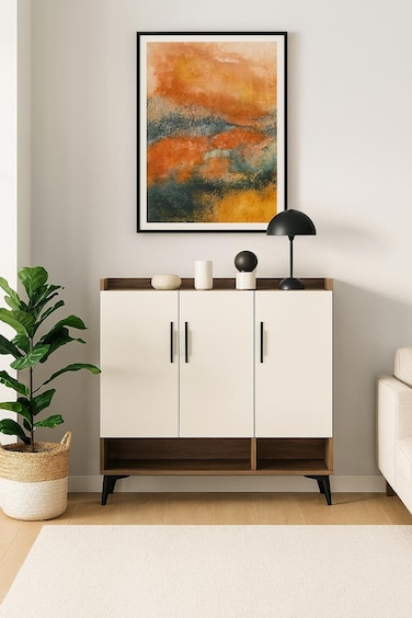 دولاب أحذية متعدد الأغراض 100×32×94- خشبي ابيض