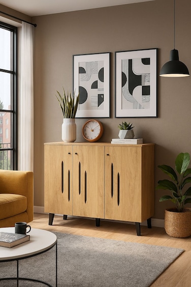 دولاب أحذية متعدد الأغراض 120×32×94- بني فاتح