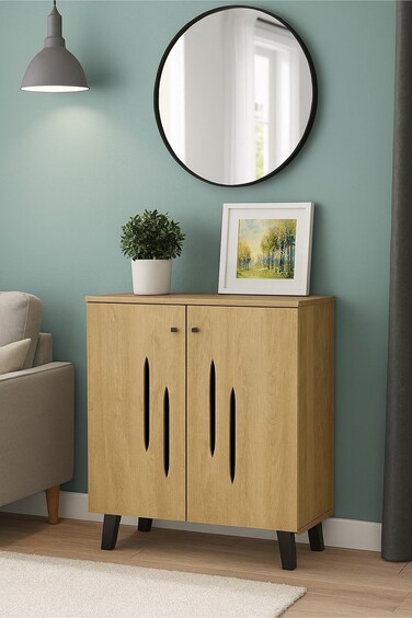 دولاب أحذية متعدد الأغراض 120×32×95- بني فاتح