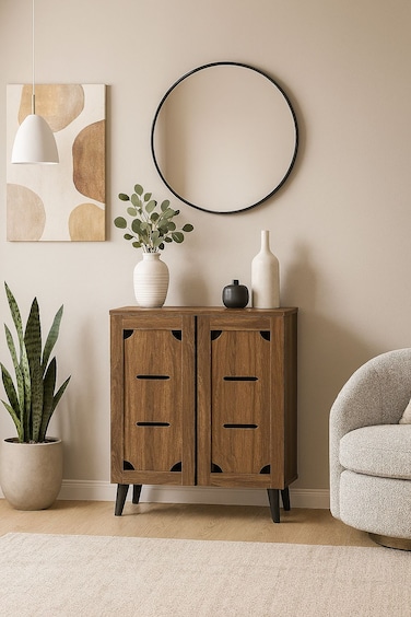 Multi-purpose shoe cabinet 80x32x94 - Dark Brown