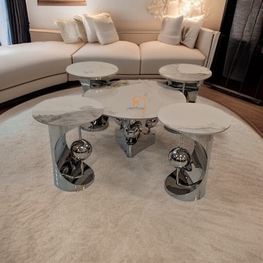 4-piece coffee table set - silver