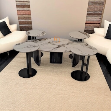 4-piece coffee table set - black