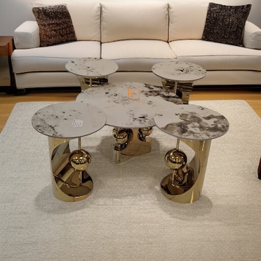 4-piece coffee table set - gold