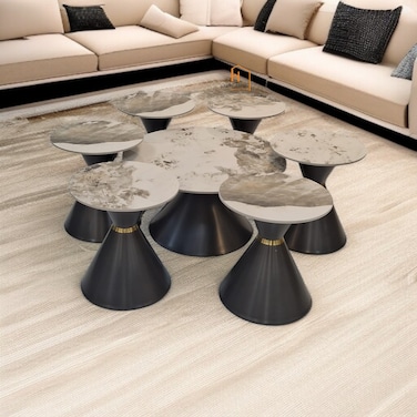 6-piece coffee table set - gray