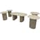 4+1 Wooden Service Table Set - Beige