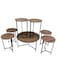 6+1 Wooden Serving Table Set - Brown