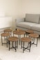 6+1 Wooden Serving Table Set - Brown