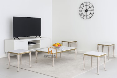 Ceramic Serving Table Set - 4+1 - Gold