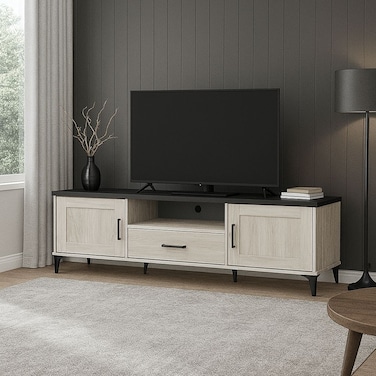 TV Unit - 200 x 40 x 50 cm - White