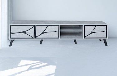 TV Unit - 200 x 40 x 45 cm - Gray