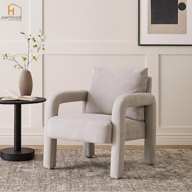 كرسي مخمل مفرد-70x80x70- رمادى فاتح