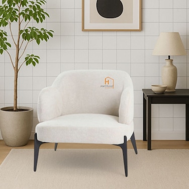 كرسي مخمل مفرد-70x80x70- بيج